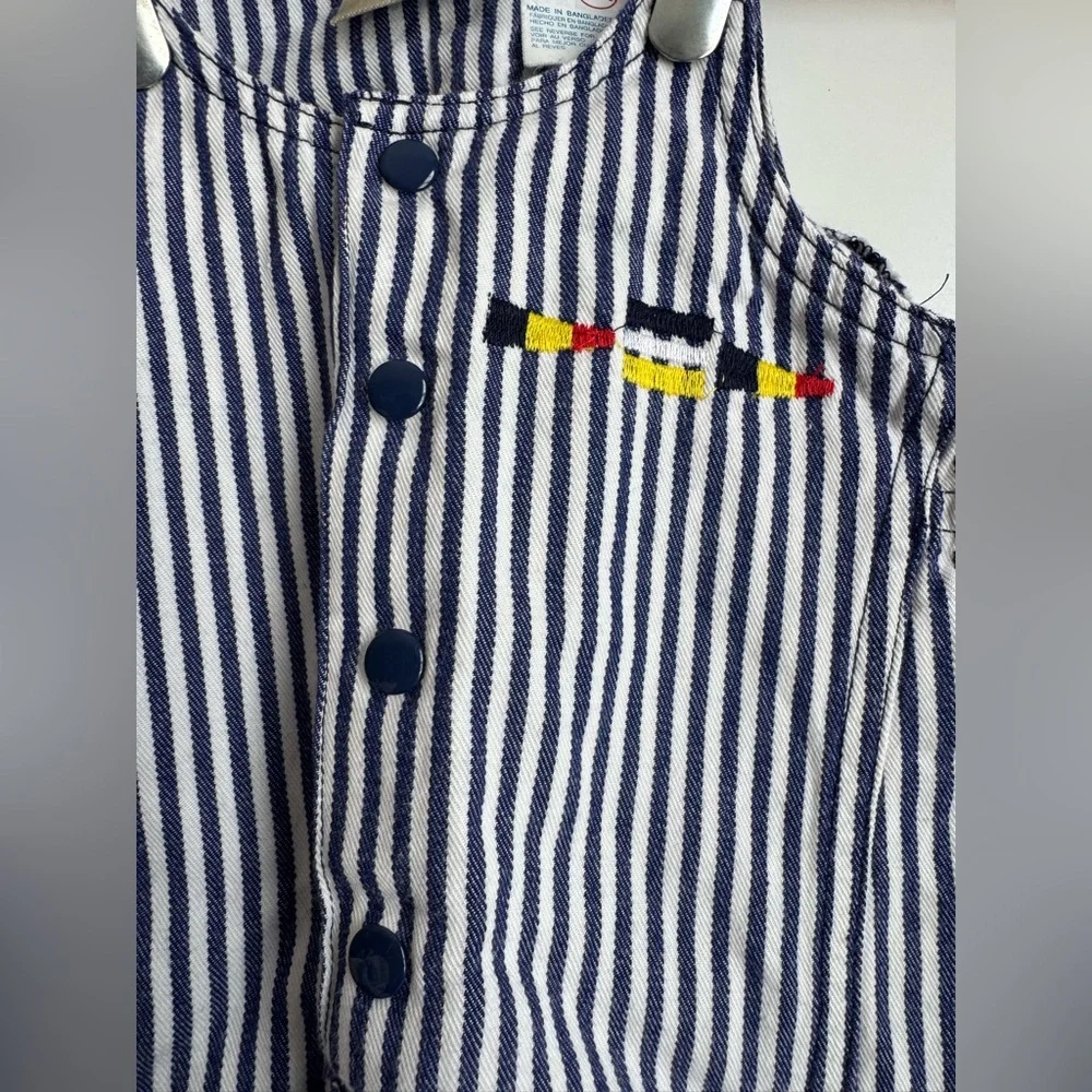 Hush Puppies Pup Blue White Stripe Overall Vintage 6‎ 9 months sail away